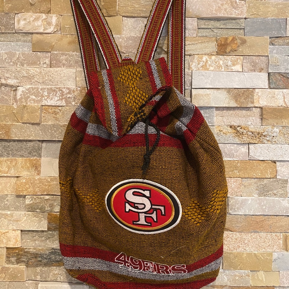 San Francisco 49ers backpack bag Red White Gold